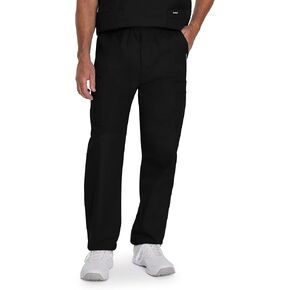 Landau Essentials Relaxed Fit 7-Pocket Elastic Cargo Scrub Pants for Men 8555 Black 3XL in Saudi Arabia