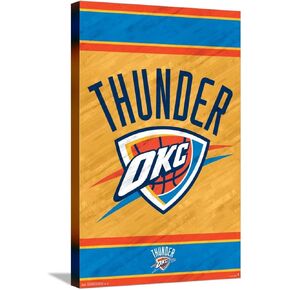 Trends International NBA Oklahoma City Thunder - Logo 14 Wall Poster, 14.72" x 22.37", Stretched Canvas