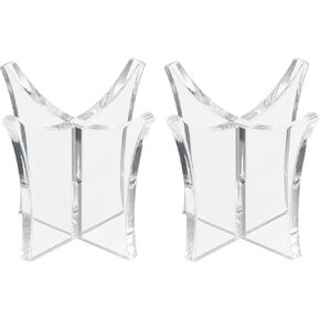 PATIKIL 2.3" Ball Display Stand, 2 Pack Multi-Function Acrylic Ball Stand Display Holder for Baseball Tennis Ball, Clear