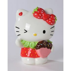 Blue Sky Clayworks Hello Kitty Loves You with Strawberry Bow Cute Winking Figurine
