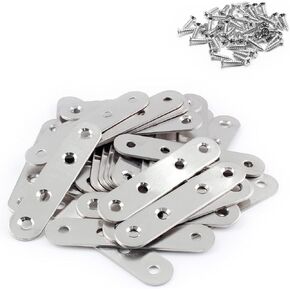 30Pcs Stainless Steel Straight Brace 60mm/2.4" Metal Joining Plates Heavy Duty Flat Mending Bracket Connector