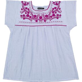 YZXDORWJ Women's Embroidered Mexican Peasant Blouse Mexico Summer Shirt Short Sleeve