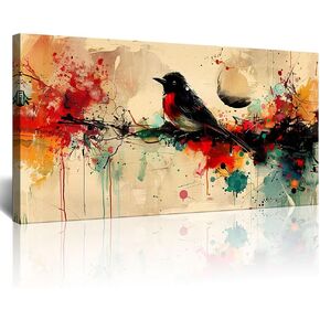 Lapremoly Abstract Wall Art For Living Room Wall Decoration For Bedroom Office Home Wall Decor Pictures Posters Artwork Abstract Watercolor Bird Painting Hotel Canvas Art Modern Wall Decor 20"X40"