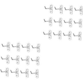 Peg Hooks 24 pcs Keys Wall Cabinet Plate Screw Supermarket Storage Supplies Bracket Garage Locking Pegboard Metal Wrought Display Tools Hooks Craft or Square Multipurpose System