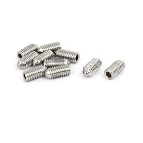 uxcell M5x10mm 304 Stainless Steel Spring Hex Socket Ball Point Grub Set Screws 10pcs