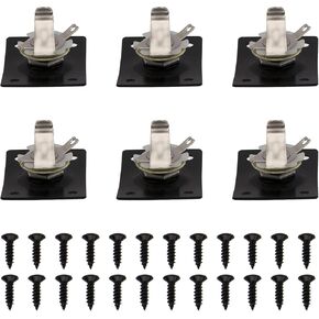 6Pcs Yootones Square Jack Output Plate Guitar Bass Jack Socket Compatible with Electric Guitar Parts Accessories (Black)