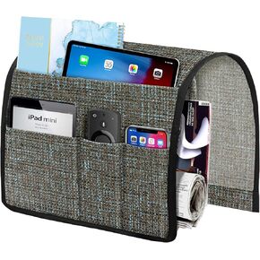 Joywell سميكة الكتان كرسي العلبة 5 جيوب حامل عن بعد على الأريكة وذراع الكرسي للتحكم عن بعد في التلفزيون، منظم مسند ذراع الأريكة للمجلات، والكتب، والهاتف الخليوي، آي باد، والقهوة in Kuwait