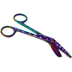 Lister Bandage Scissors 5.5" Nurse Vet Tech Gift - Made of Stainless Steel - First Aid, Used For Cutting Gauze, Tape, Clothing Bandages, Vet Wrap Adhesive Removal (Silver Paws)