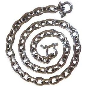 US STAINLESS Anti-off Shackles Stainless Steel 316 Anchor Chain 5/16" or 8mm by 6' Long with Anti-Off Shackles Advanced Lock Ring Design