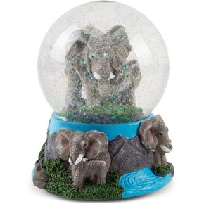 Elanze Designs Wandering Elephant Family Figurine 100MM Water Globe Plays Tune Beautiful Dreamer in Saudi Arabia