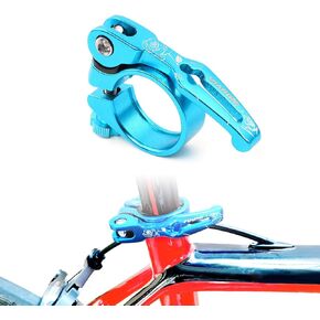 Aluminum Alloy Bicycle Quick Release SeatPost Clamp 34.9mm 31.8mm MTB Bike Road Bike Casual Bike Seatpost Clamp (Blue, 1.25in（31.8mm）)