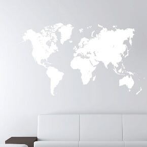 ملصق جداري لخريطة العالم والأرض Atlas Globe Art #1248 (ارتفاع 28 بوصة × عرض 49 بوصة، أبيض غير لامع)