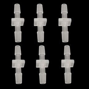 Plastic Hose Barb Fitting, 1/8" x 1/8" Barbed Splicer Mender Joint Adapter Union Fitting (6Pcs)