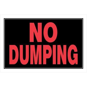 Hillman 839900 No Dumping Sign, Black and Red Plastic, 8x12 Inches 1-Sign