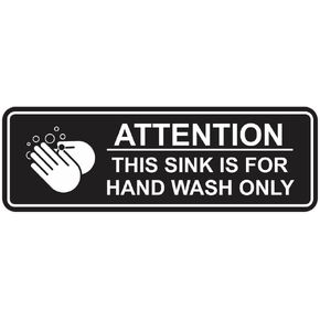 Standard Attention: This Sink is For Hand Wash Only Sign (Red) - Small (1 Pack)