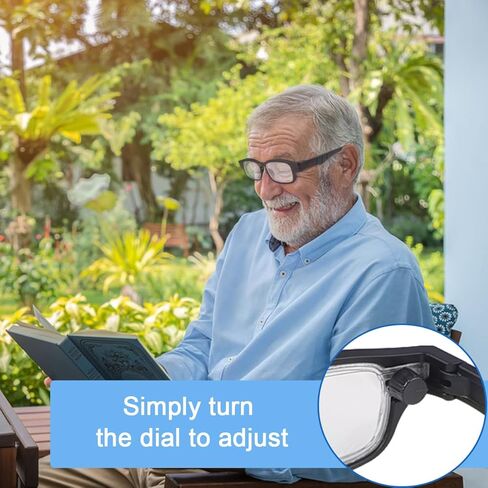 Adjustable Focus Reading Glasses 0D to 350D Diopters Readers Glasses Anti Blue Light Multi Point Micro Permeable Lens Dial Vision Reading Glasses Zoom Eyeglasses For Reading Distance Near Far Sight in Saudi Arabia