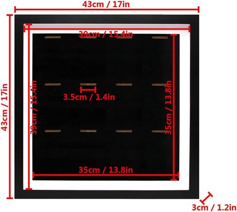 إطار صندوق ظلال لعرض ميدالية مقاس 40.64 سم × 40.64 سم، علبة عرض 12 ميدالية، إطار صندوق ميدالية خشبي ثلاثي الأبعاد للعدائين في الماراثون الترياتلون لكرة القدم والجمباز وجميع شارات الرياضة (أسود) in Saudi Arabia