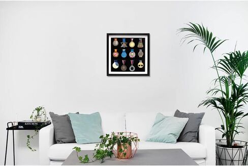 إطار صندوق ظلال لعرض ميدالية مقاس 40.64 سم × 40.64 سم، علبة عرض 12 ميدالية، إطار صندوق ميدالية خشبي ثلاثي الأبعاد للعدائين في الماراثون الترياتلون لكرة القدم والجمباز وجميع شارات الرياضة (أسود) in Saudi Arabia
