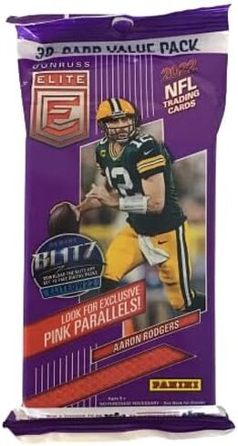 2022 Donruss Elite Football 30 Card Hanger Pack Fat/Cello ابحث عن المتوازيات الوردية الحصرية in Saudi Arabia