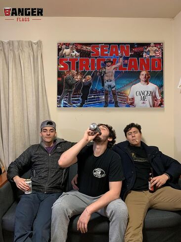 Banger - Sean Strickland USA American Warrior Fighting Champion Fighter Boxer Wrestling Inspirational Motivational Office Gym Wall Dorm Bed Room Decor Design on a 3X5 Feet Flag with 4 Grommets for Easy Wall Hanging. Authentic BANGER FLAG in Saudi Arabia