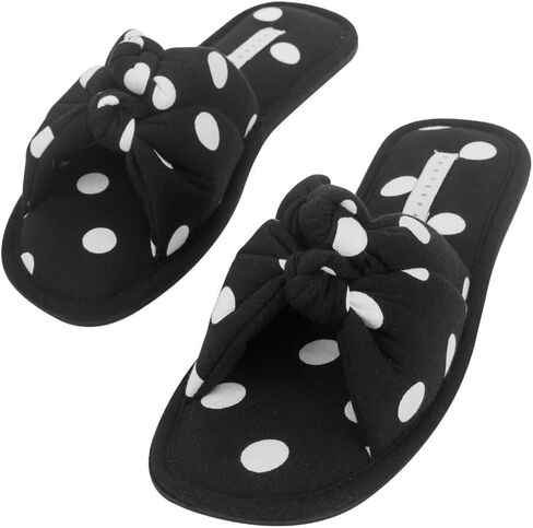 شباشب منزل راقصة الباليه للسيدات من EUXTERPA، أحذية منزلية داخلية خفيفة الوزن مع فيونكة in Kuwait