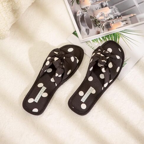 شباشب منزل راقصة الباليه للسيدات من EUXTERPA، أحذية منزلية داخلية خفيفة الوزن مع فيونكة in Kuwait