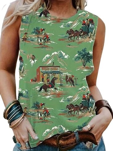 الغربية الصبار الحصان تي شيرت الصبار قمصان للنساء الصحراء الحصان الجرافيك المحملة راعية البقر عادية Vintage بلايز قصيرة الأكمام in Saudi Arabia