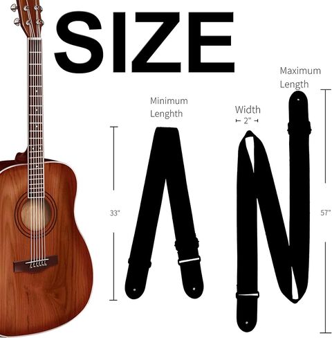 CAWANFLY حزام الغيتار، الأشرطة الغيتار باس الصوتية الكهربائية المنسوجة نهايات جلدية بسيطة قابل للتعديل خمر مع اختيار الجيب in Kuwait