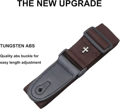 CAWANFLY حزام الغيتار، الأشرطة الغيتار باس الصوتية الكهربائية المنسوجة نهايات جلدية بسيطة قابل للتعديل خمر مع اختيار الجيب in Kuwait