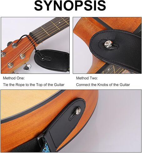 CAWANFLY حزام الغيتار، الأشرطة الغيتار باس الصوتية الكهربائية المنسوجة نهايات جلدية بسيطة قابل للتعديل خمر مع اختيار الجيب in Kuwait