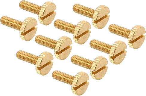 PATIKIL M4x7mm Knurled Thumb Screws, 10 Pack Flat Tip Brass Bolts Grip Knobs Fasteners with Straight Shoulders for Lighting Furniture Electronic Mechanical in Saudi Arabia