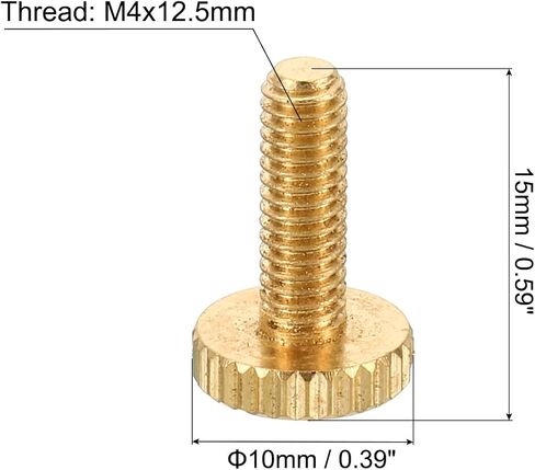PATIKIL M4x7mm Knurled Thumb Screws, 10 Pack Flat Tip Brass Bolts Grip Knobs Fasteners with Straight Shoulders for Lighting Furniture Electronic Mechanical in Saudi Arabia