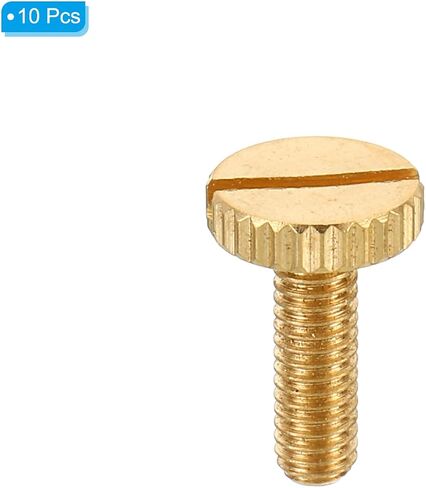 PATIKIL M4x7mm Knurled Thumb Screws, 10 Pack Flat Tip Brass Bolts Grip Knobs Fasteners with Straight Shoulders for Lighting Furniture Electronic Mechanical in Saudi Arabia