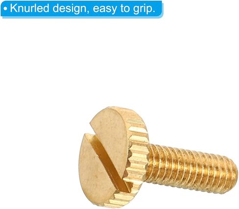 PATIKIL M4x7mm Knurled Thumb Screws, 10 Pack Flat Tip Brass Bolts Grip Knobs Fasteners with Straight Shoulders for Lighting Furniture Electronic Mechanical in Saudi Arabia