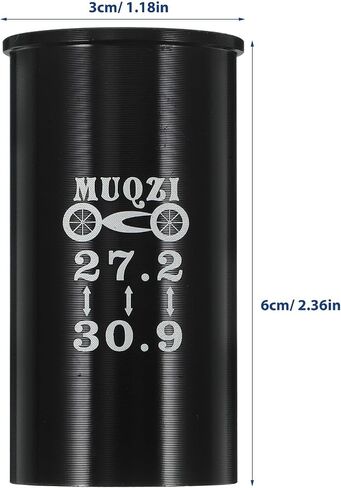 Bicycle Seatpost Tube Adapter：Bicycle Reducing Sleeve Shim Aluminum Alloy Bike Seatpost Adapter for Bike (Black ) - 27.2mm to 30.9mm in Saudi Arabia