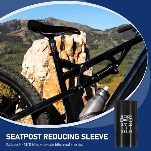 Bicycle Seatpost Tube Adapter：Bicycle Reducing Sleeve Shim Aluminum Alloy Bike Seatpost Adapter for Bike (Black ) - 27.2mm to 30.9mm in Saudi Arabia