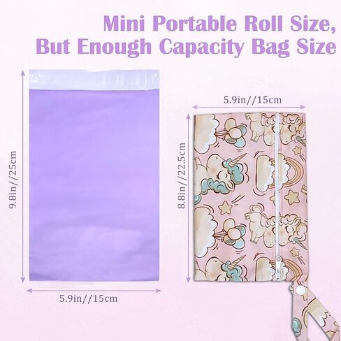 Sanitary Napkin Disposal Bags Self-sealing 100PCS Feminine Hygiene Disposal Trash Bags, Women Personal Privacy Protection for Sanitary Pads/Tampons/Diapers (Purple with Bag, 100PCS, 9.8 * 5.8in) in Saudi Arabia