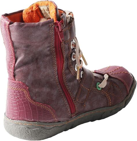 TMA EYES Women's Winter Boots - Stylish Design with PU and Genuine Leather, Side Zipper and Buckle Strap Closure, Cozy Faux Fur Lining in Saudi Arabia