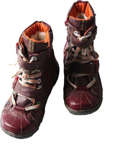 TMA EYES Women's Winter Boots - Stylish Design with PU and Genuine Leather, Side Zipper and Buckle Strap Closure, Cozy Faux Fur Lining in Saudi Arabia
