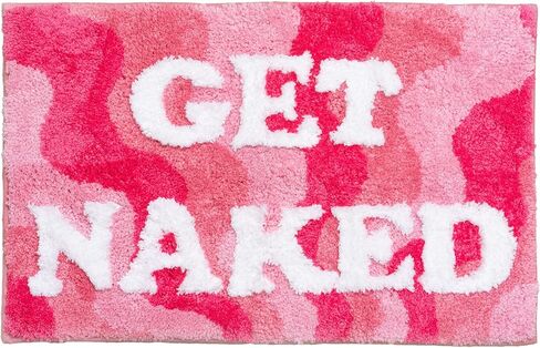Get Naked Bath Mat, Preppy Room Decor, Pink Bathroom Rugs,Thick Cute Bath Mat, Soft Non Slip mat, Funky Fun Preppy Rugs for Apartment Decor, Machine Washable Rug 32x20inch in Saudi Arabia