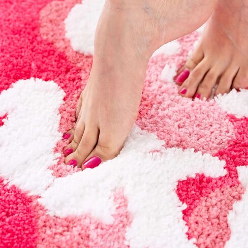 Get Naked Bath Mat, Preppy Room Decor, Pink Bathroom Rugs,Thick Cute Bath Mat, Soft Non Slip mat, Funky Fun Preppy Rugs for Apartment Decor, Machine Washable Rug 32x20inch in Saudi Arabia