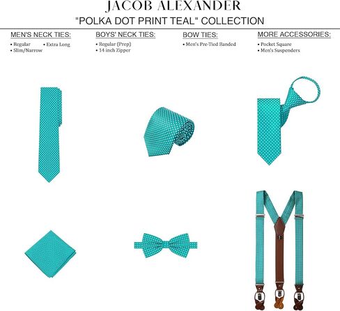 Jacob Alexander Polka Dot Print Men's Slim 2.75" Polka Dotted Tie in Saudi Arabia