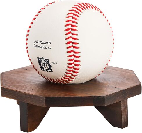 Lawei 3 حزمة حامل الكرة الخشبية حامل، حامل عرض الكرة الصغيرة لكرة القدم كرة السلة كرة القدم الكرة الطائرة الرجبي البولينج، رف عرض تخزين الكرة الرياضية، حالات عرض تذكارات توقيع الكأس in Kuwait