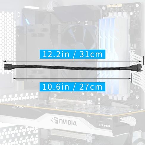 كابل تمديد مروحة PWM من upHere، محول كابل مقسم مروحة الكمبيوتر لجهاز الكمبيوتر ATX 4-Pin/3-Pin كابل مروحة تبريد، 12.2 بوصة (5 عبوات) in Kuwait