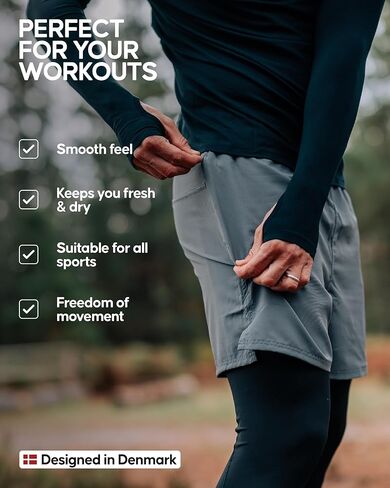 شورت DANISH ENDURANCE الرياضي للرجال مقاس 5.5 بوصة، خفيف الوزن، سريع الجفاف in Kuwait