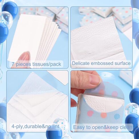 100 Pack Pocket Tissues Travel Packs Bulk Individual Small Tissue Packs 4-Ply Sheets,7 Sheets Per Pack Facial Tissues Travel Size(Dot) in Saudi Arabia