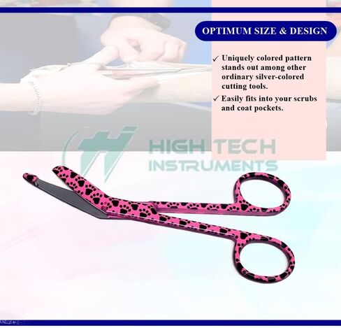 Lister Bandage Scissors 5.5" Nurse Vet Tech Gift - Made of Stainless Steel - First Aid, Used For Cutting Gauze, Tape, Clothing Bandages, Vet Wrap Adhesive Removal (Silver Paws) in Kuwait