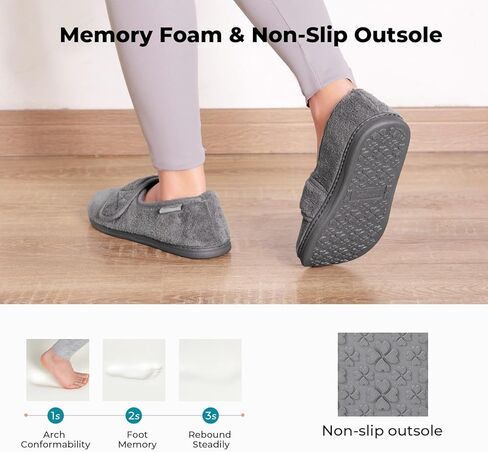 شبشب نسائي من HomeTop قابل للتعديل، حذاء منزلي مريح من الإسفنج الذكي للاستخدام الداخلي والخارجي in Kuwait