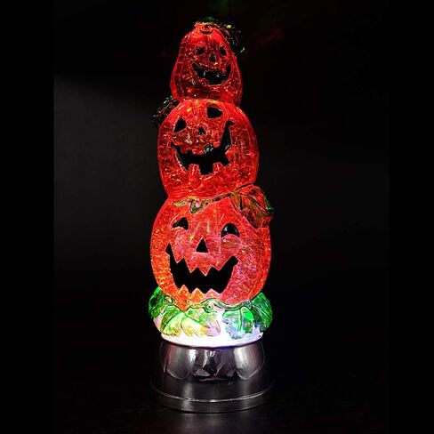 مصباح Eldnacele Halloween Pumpkin Light Snow Globe المضاء مع مؤقت 6 ساعات، يعمل بالبطارية، مياه دوارة متلألئة، أضواء تورنادو على سطح الطاولة وحفلات احتفالات الهالوين in Kuwait