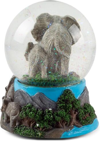 Elanze Designs Wandering Elephant Family Figurine 100MM Water Globe Plays Tune Beautiful Dreamer in Saudi Arabia